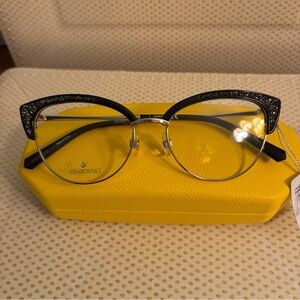 Swarovski Women’s Eyeglasses Black Frame with Crystals Size 53mm 145mm NWT
